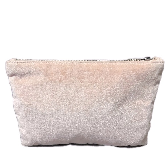 Loft Pink Velvet Beaded Zip Cosmetic Bag w/ Interior Pocket, NWOT - Picture 2 of 5